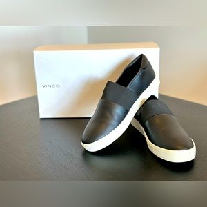 Vince Corbin Slip On Sneakers Black Leather